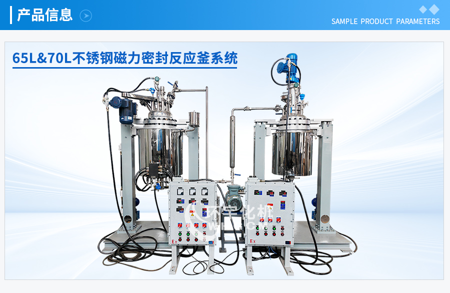 65&70L不銹鋼磁力密封反應釜系統(tǒng)